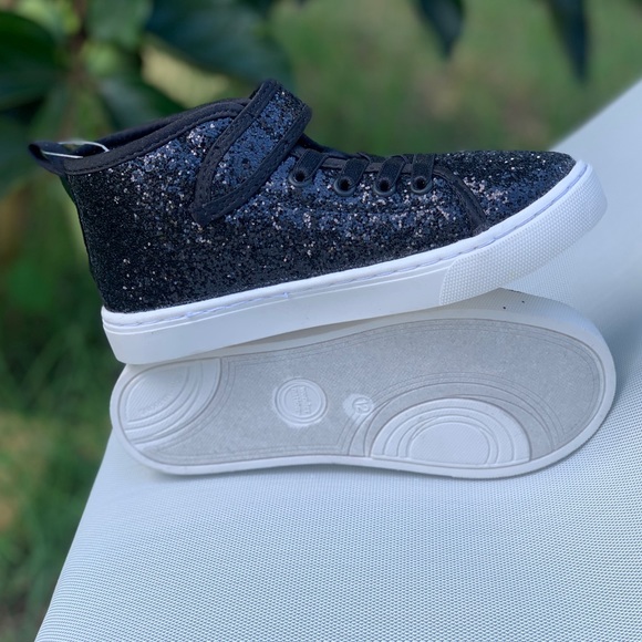 Toddler Girls Athletic Glitter Hi-Top Sneakers New - Picture 2 of 8